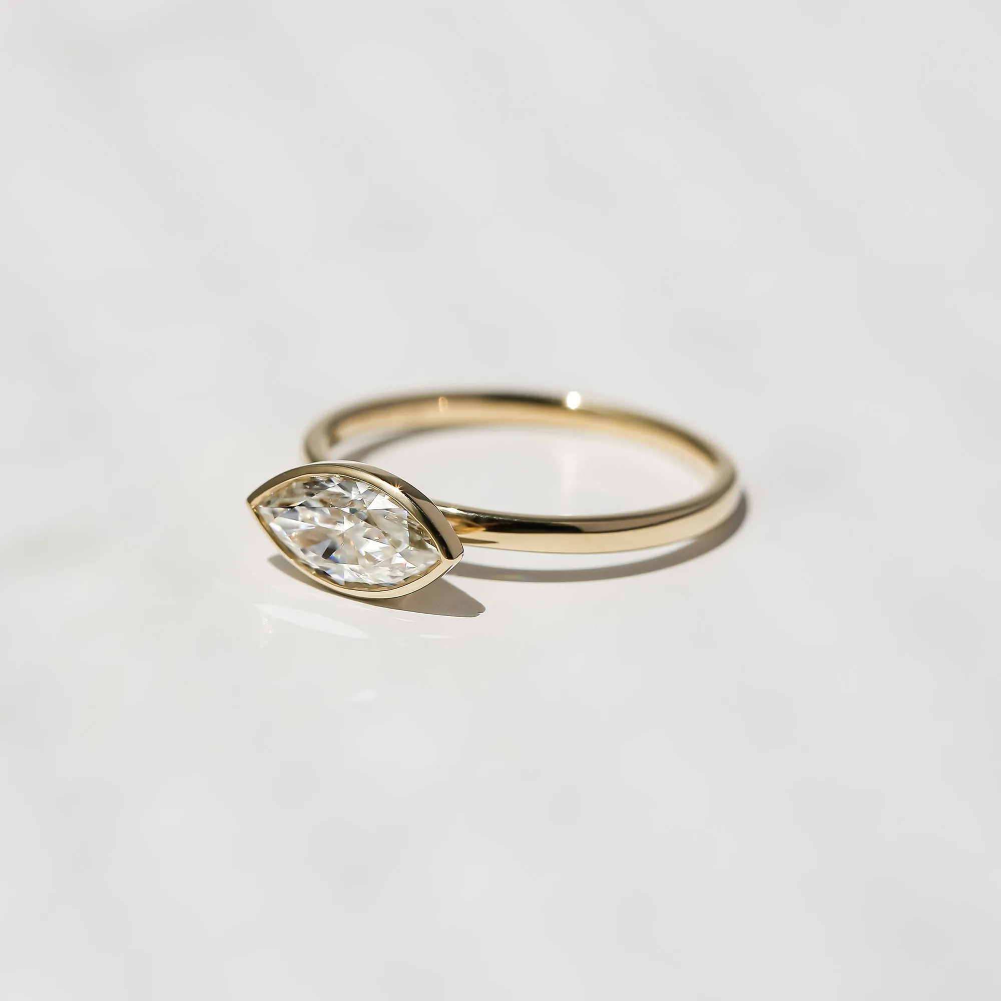 1.00ct Marquise Pop Bezel Ring