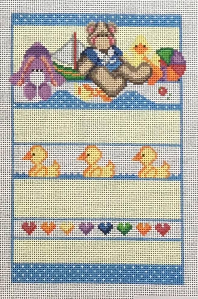 1101 Bear and Ducks Birth Sampler