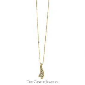 1/4cttw Round and Baguette Diamond Journey Pendant on Box Link Chain in 10k Yellow Gold