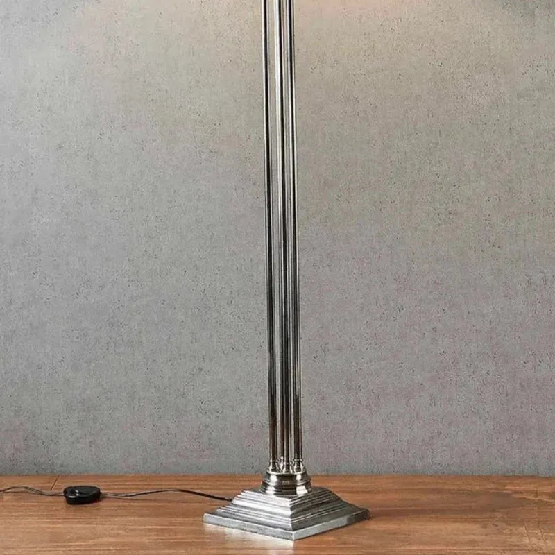 1920's New York Brass Floor Lamp | Antique Silver