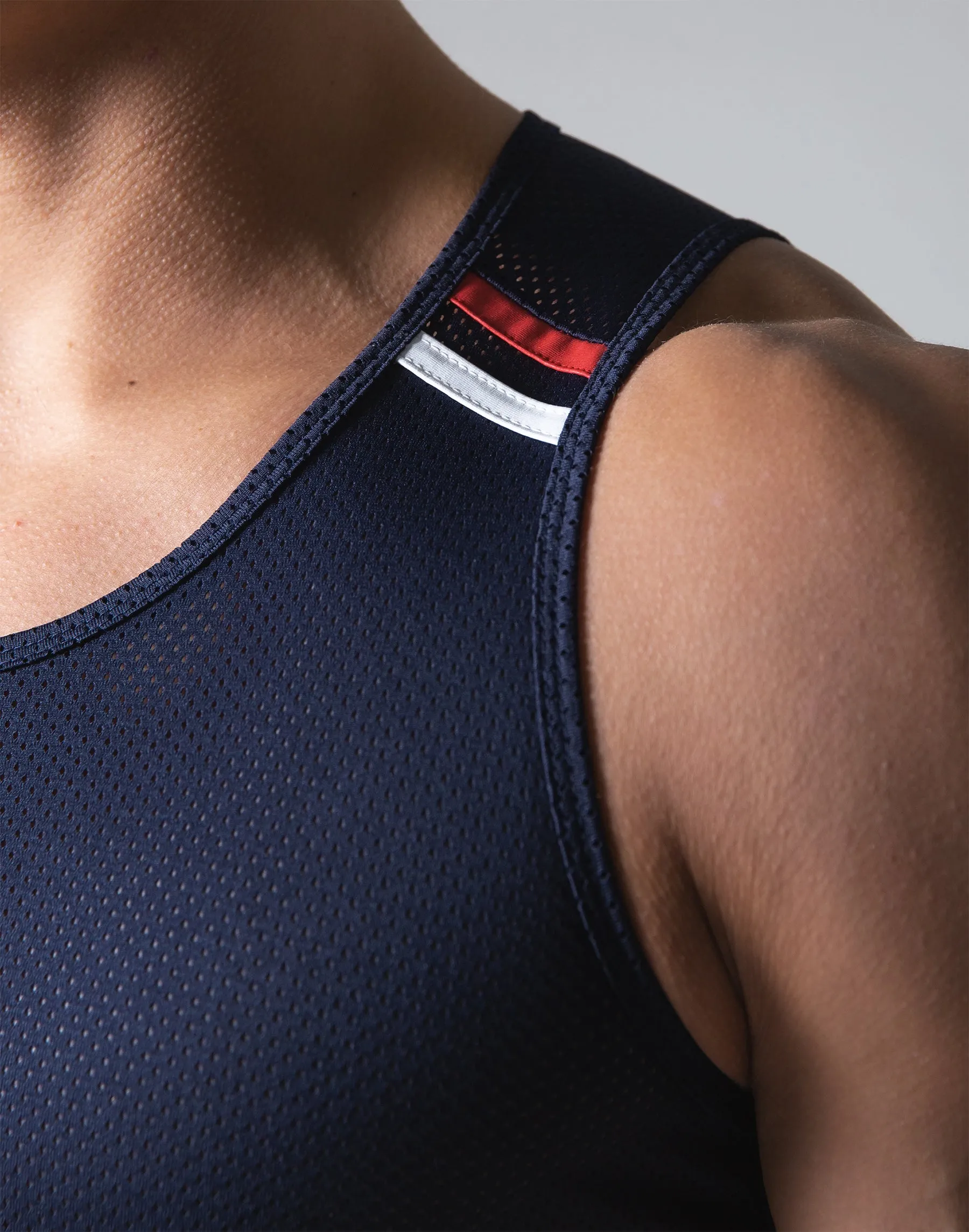 2 Line Mesh Tanktop - Navy