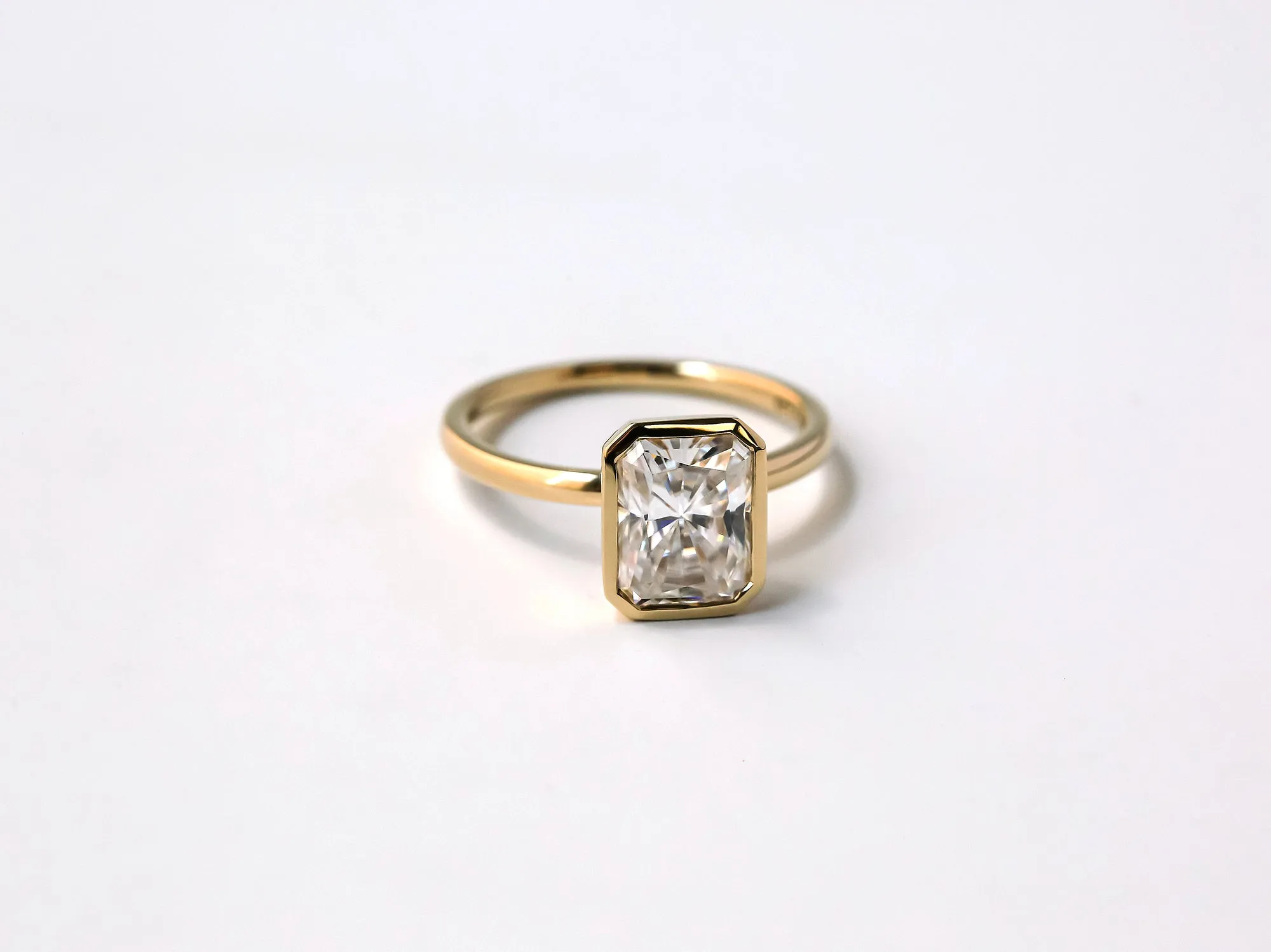 2.70ct Radiant Pret 3X Bezel Ring