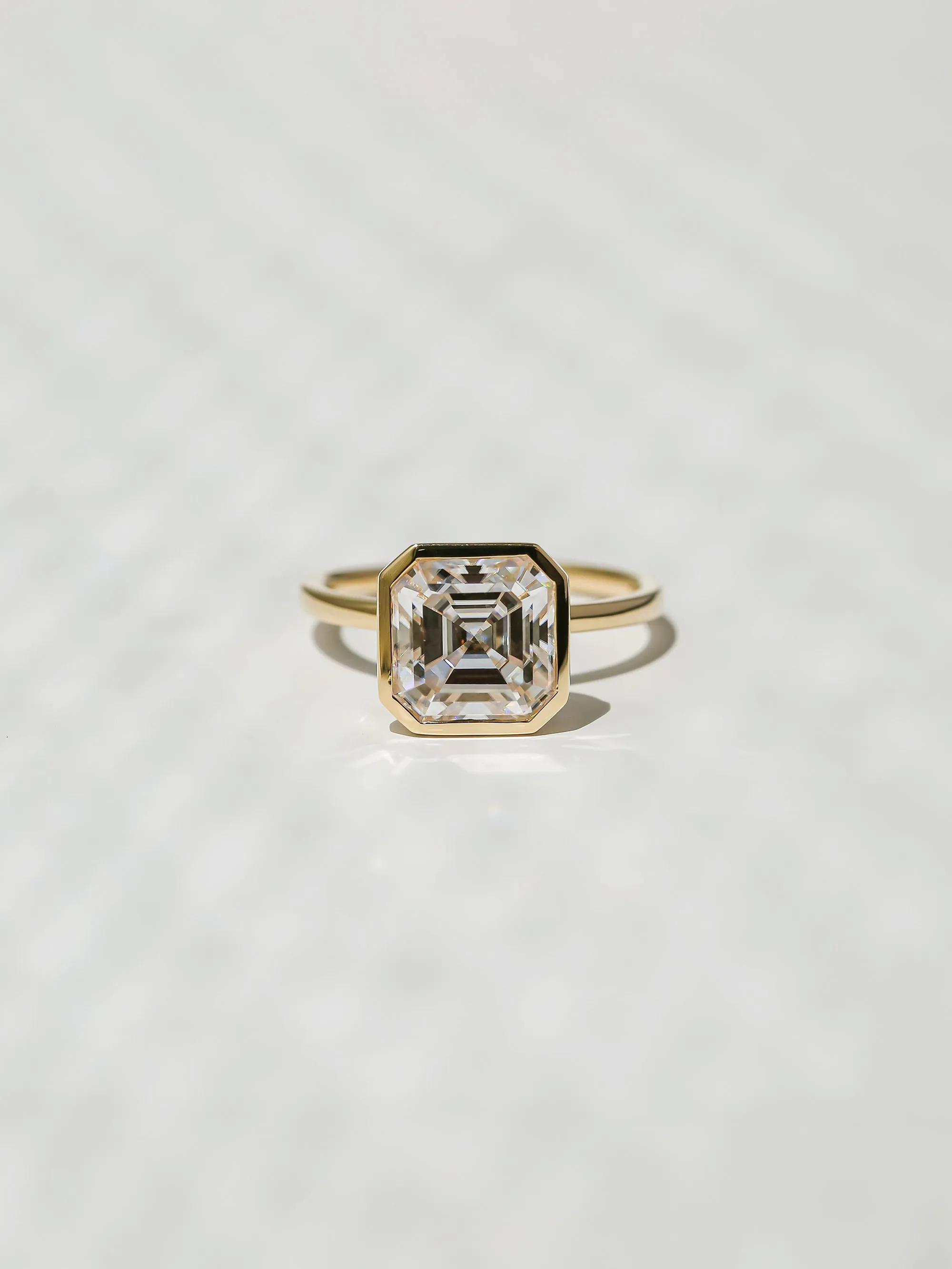 3.00ct Asscher Pret 3X Bezel Ring