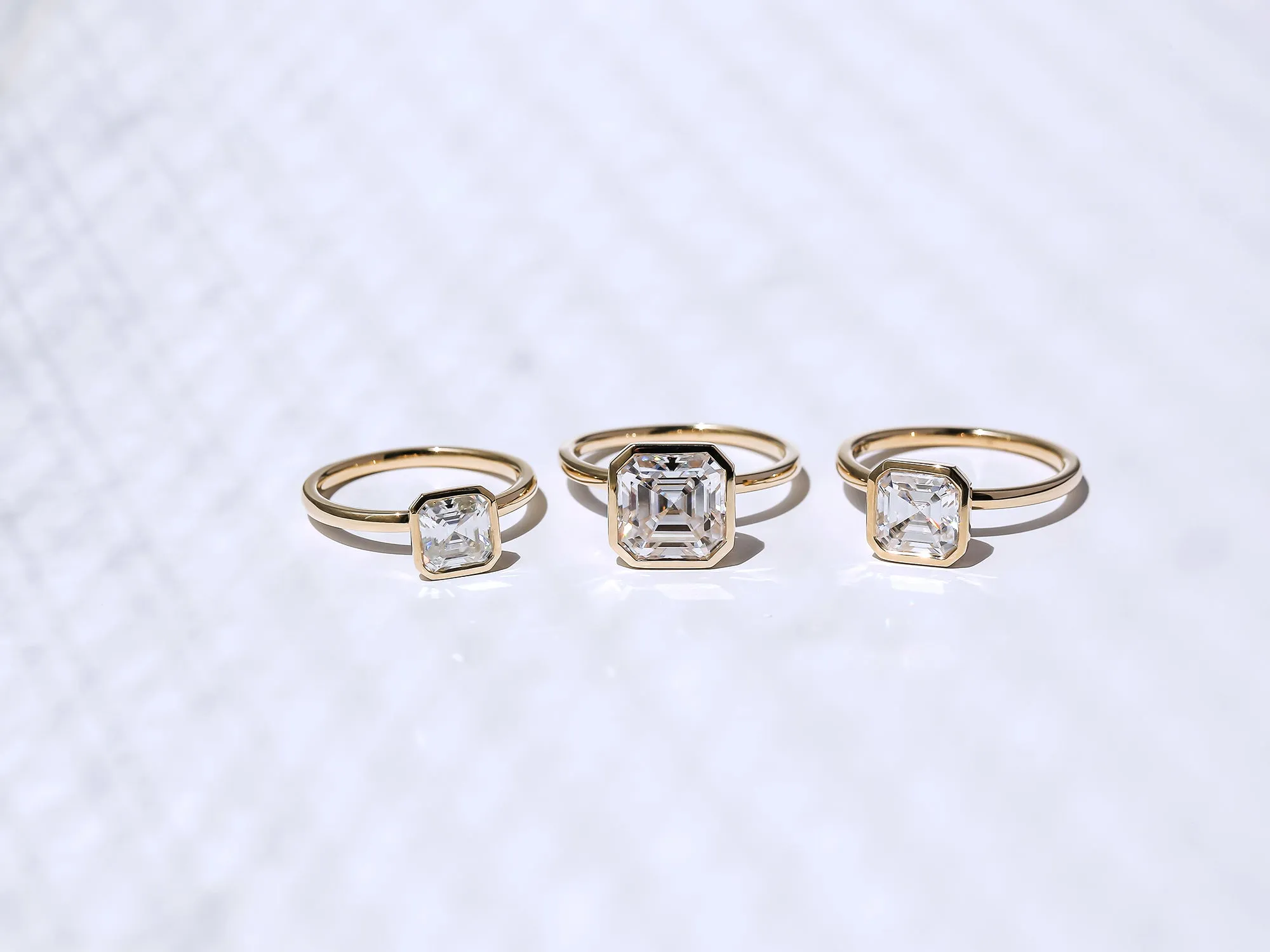 3.00ct Asscher Pret 3X Bezel Ring