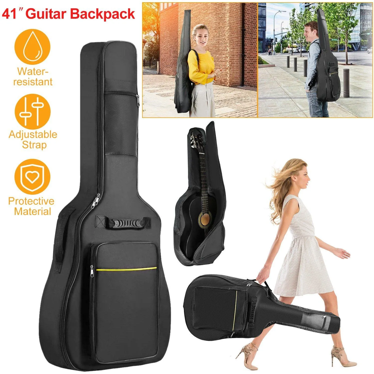 41" 5mm Thick Padded Protective Acoustic Guitar Bag