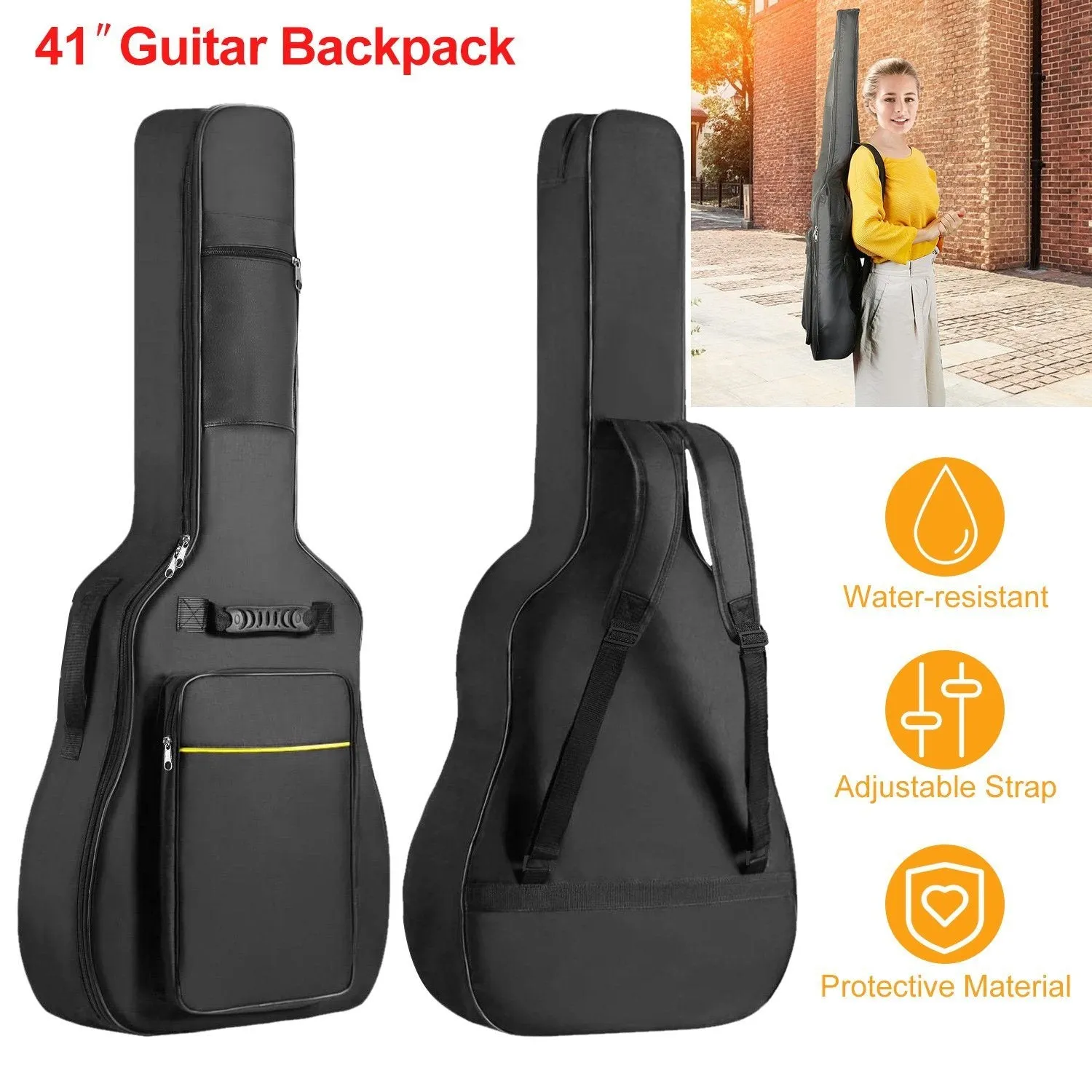 41" 5mm Thick Padded Protective Acoustic Guitar Bag