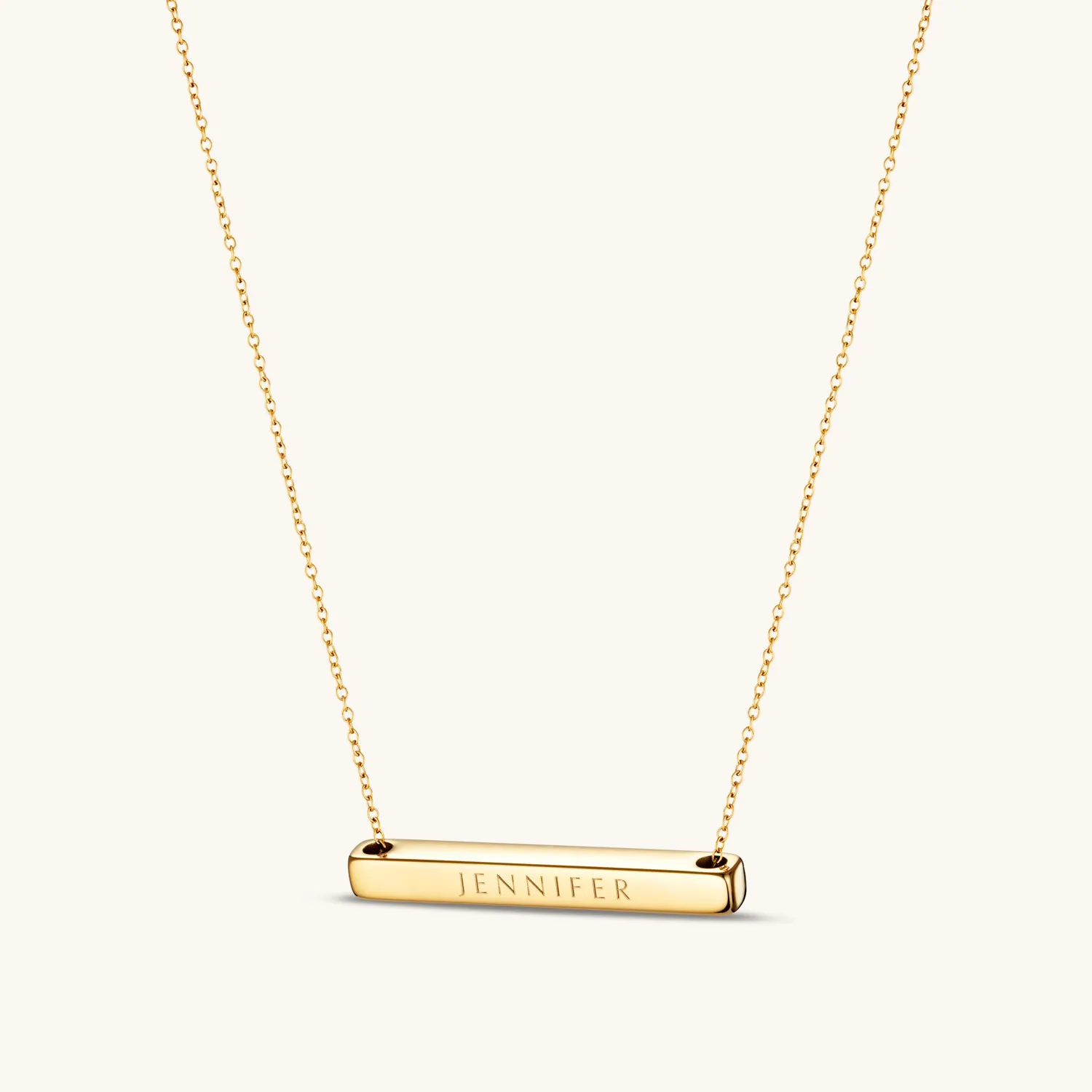 4cm Letter Bar Necklace in Gold Horizontal