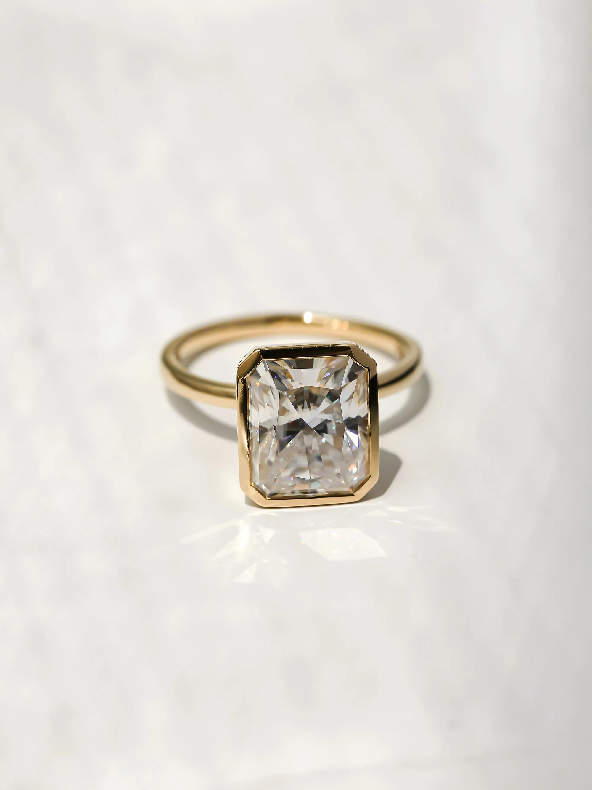 5.30ct Radiant Prima 5X Bezel Ring