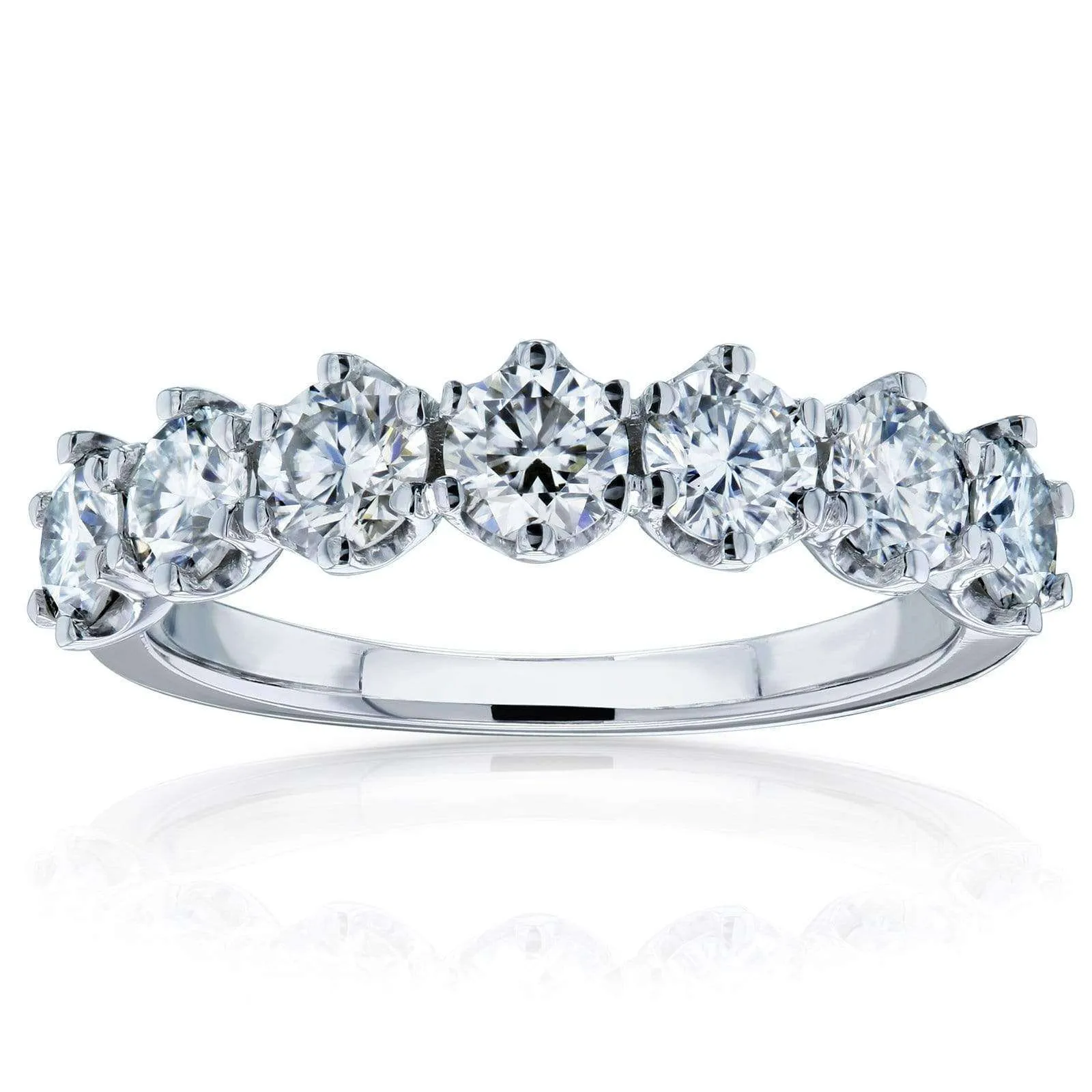 7-Stone Crown Prongs Moissanite Band