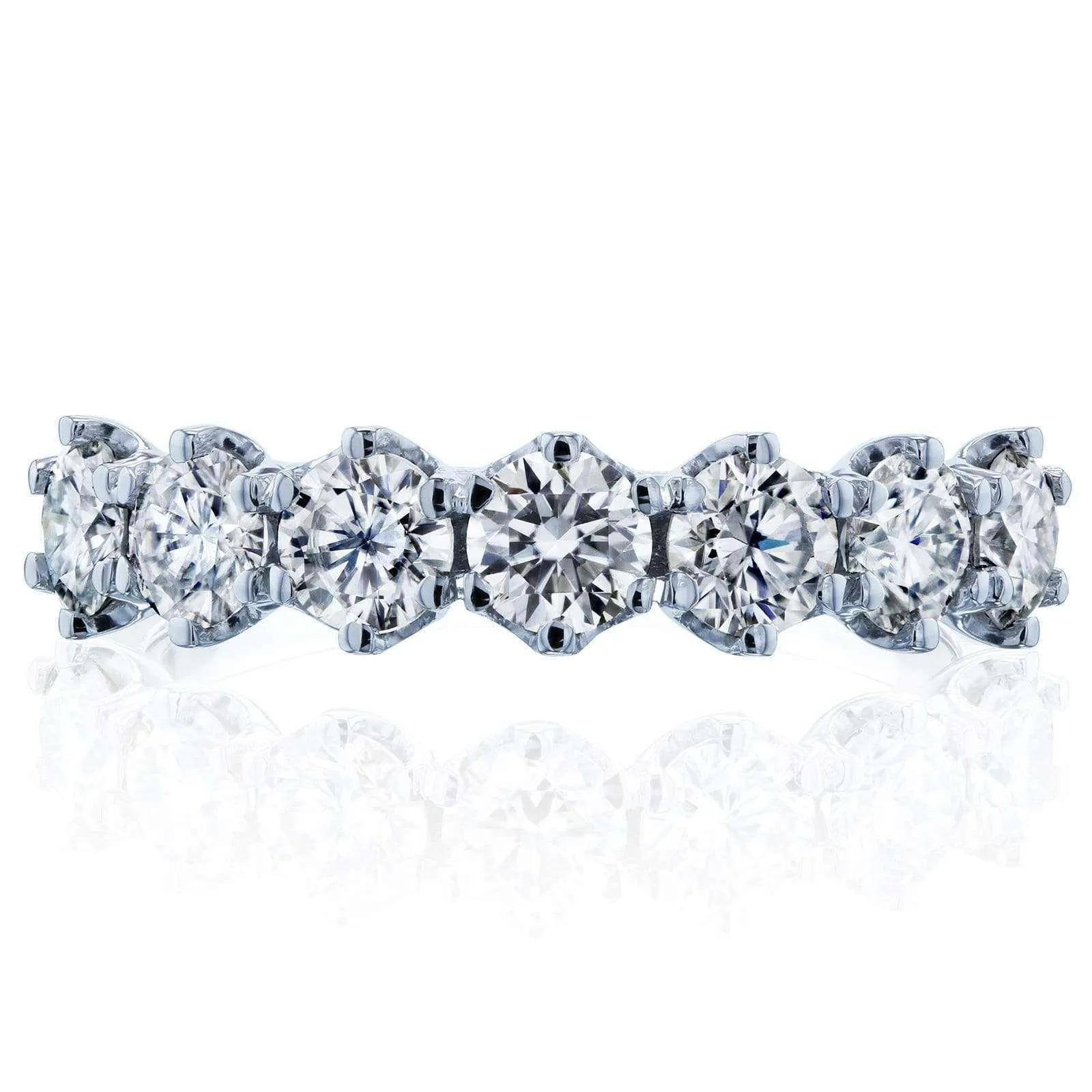 7-Stone Crown Prongs Moissanite Band