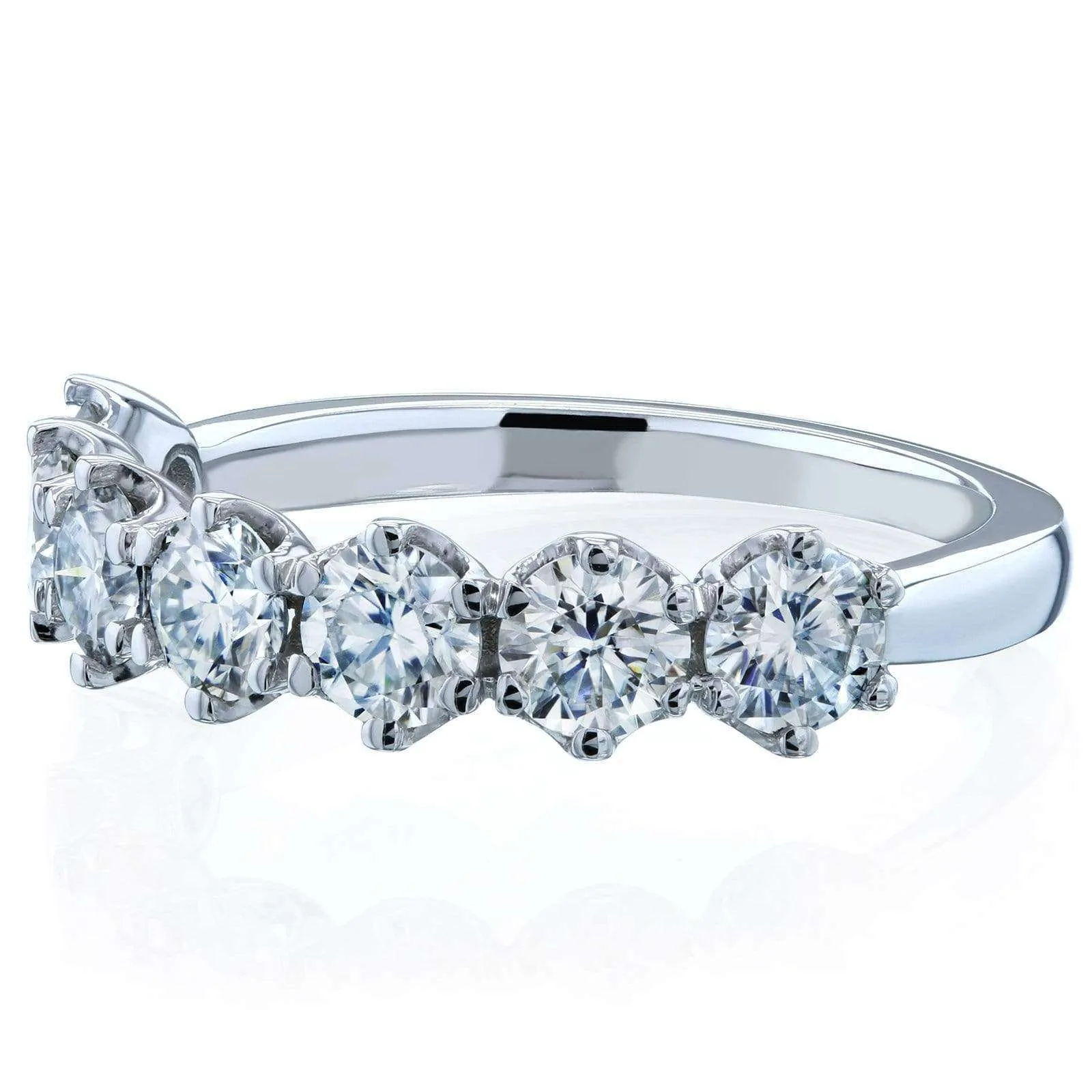 7-Stone Crown Prongs Moissanite Band