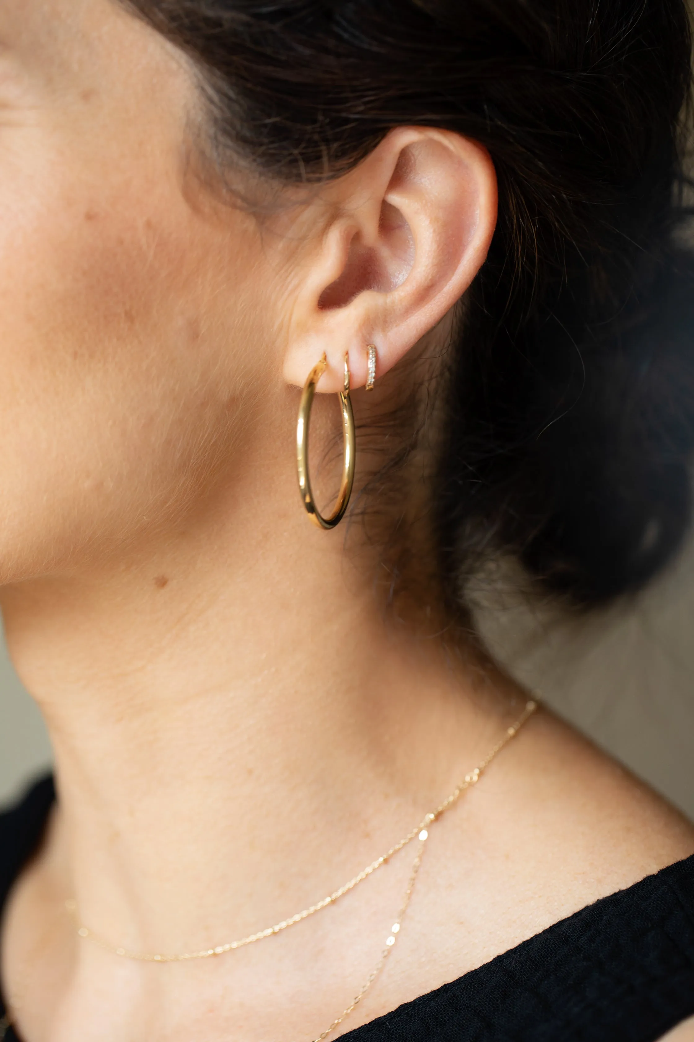 9kt Gold Creole Clip Hoop Earrings