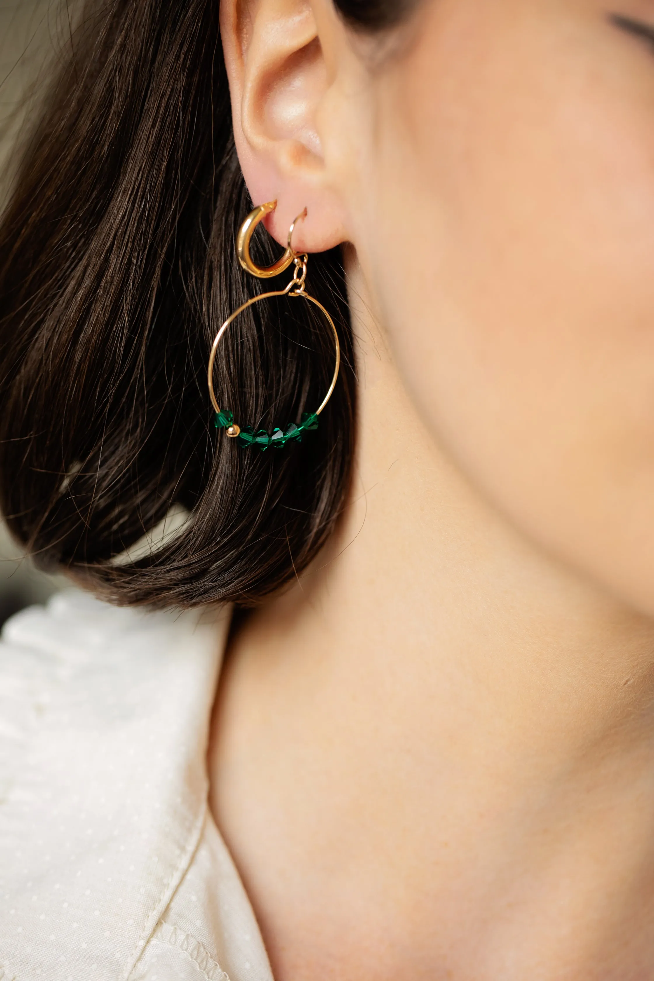 9kt Gold Creole Clip Hoop Earrings