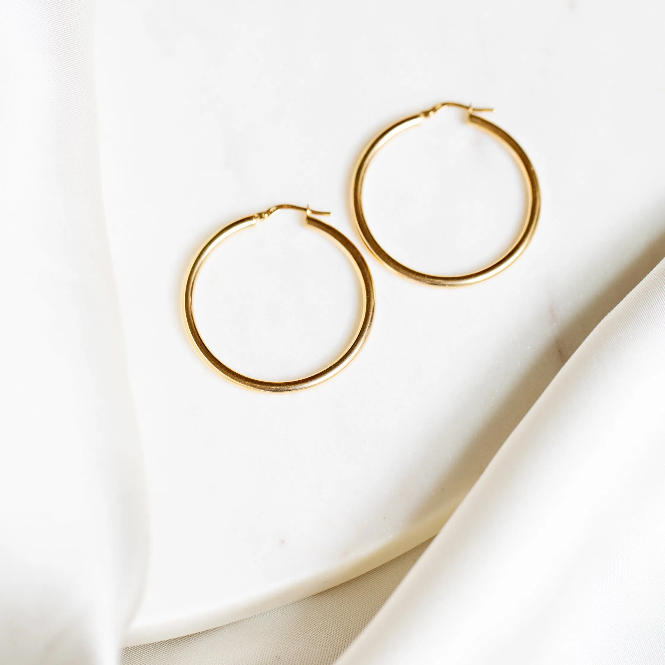 9kt Gold Creole Clip Hoop Earrings