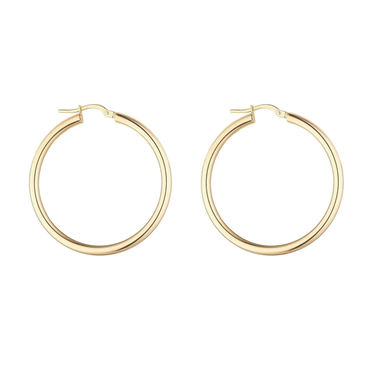 9kt Gold Creole Clip Hoop Earrings