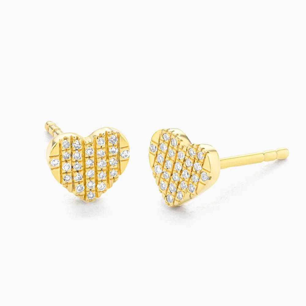 All Heart Stud Earrings in Gold