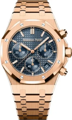 Audemars Piguet Royal Oak 41mm Chronograph Rose Gold Blue Dial - 26240OR.OO.1320OR.05