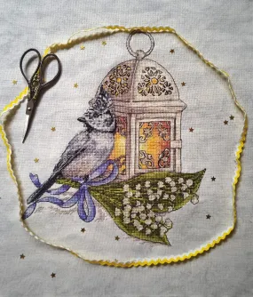 Bird with the Lamp. May. Calendar Series - PDF Cross Stitch Pattern