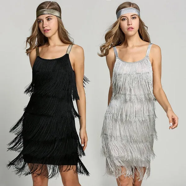 Black Fringed 1920's Flapper Dress