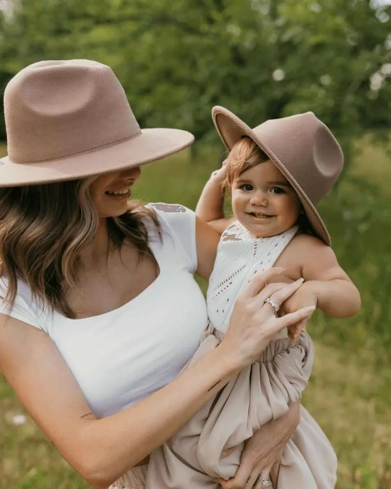 Bordeaux Flat Brim Hats | Mommy & Me