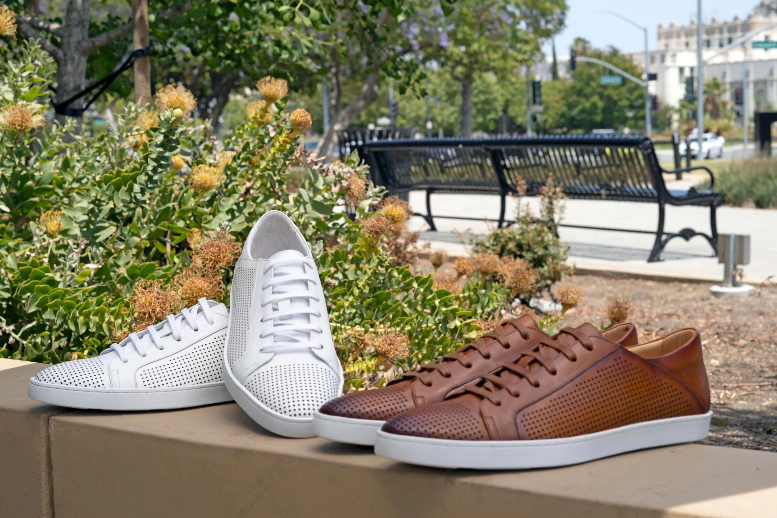 Calfskin Lace-Up Sneaker Cognac