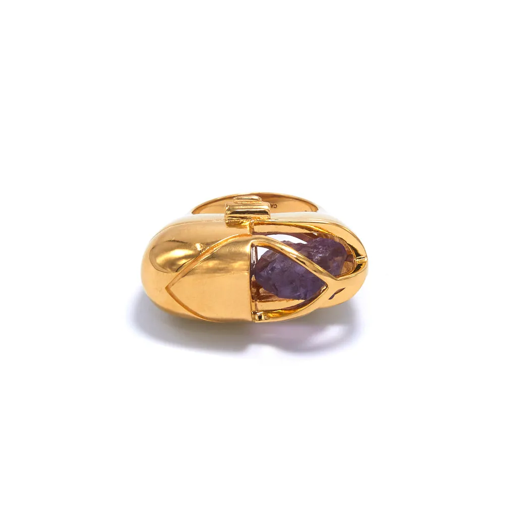 Capsule Crystal Ring - 24kt Gold Vermeil