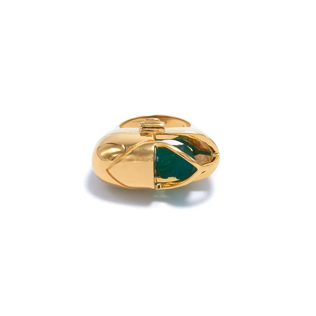 Capsule Crystal Ring - 24kt Gold Vermeil