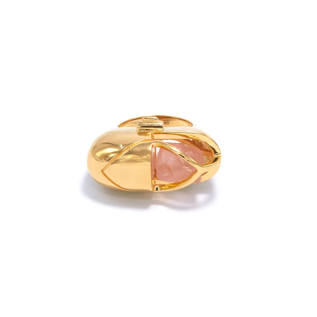 Capsule Crystal Ring - 24kt Gold Vermeil