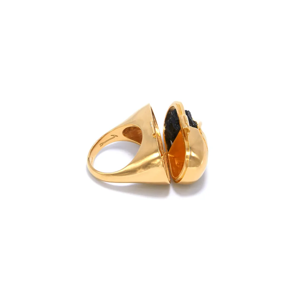 Capsule Crystal Ring - 24kt Gold Vermeil