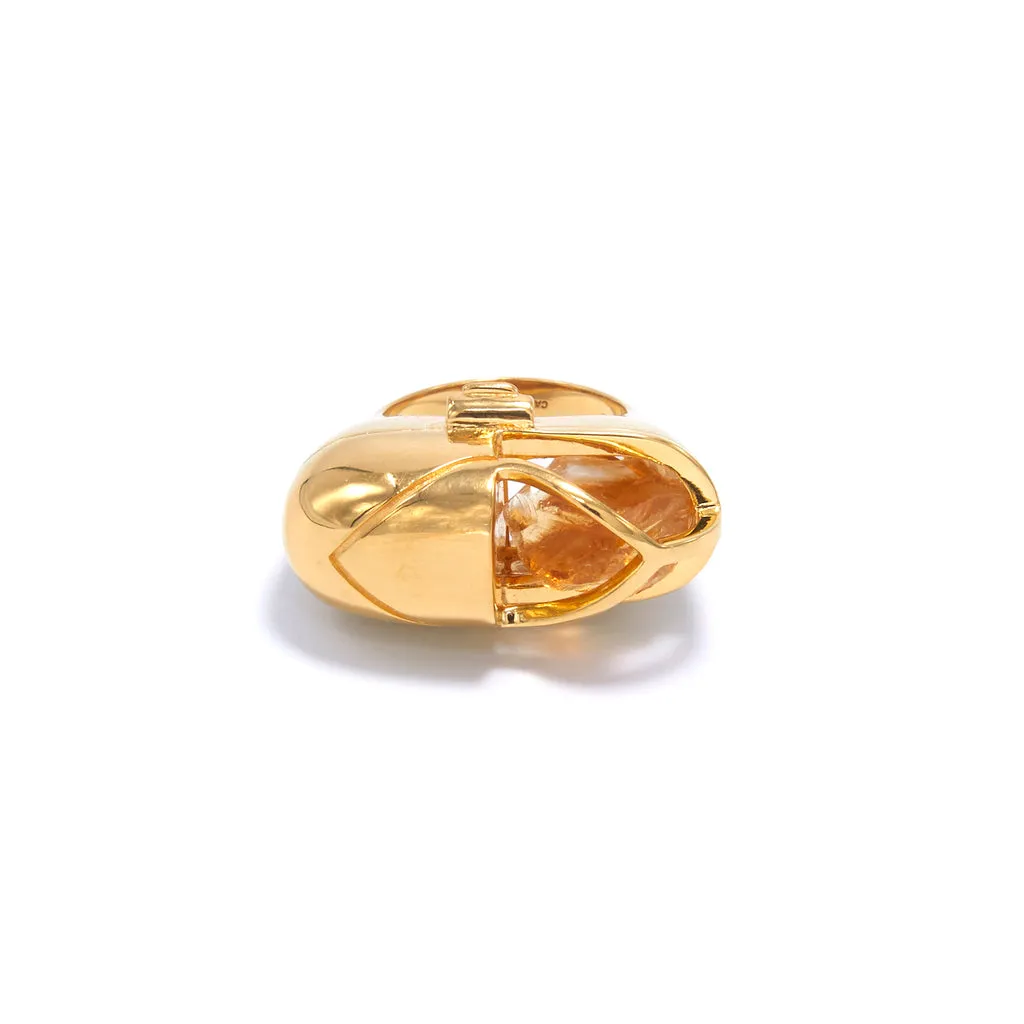 Capsule Crystal Ring - 24kt Gold Vermeil