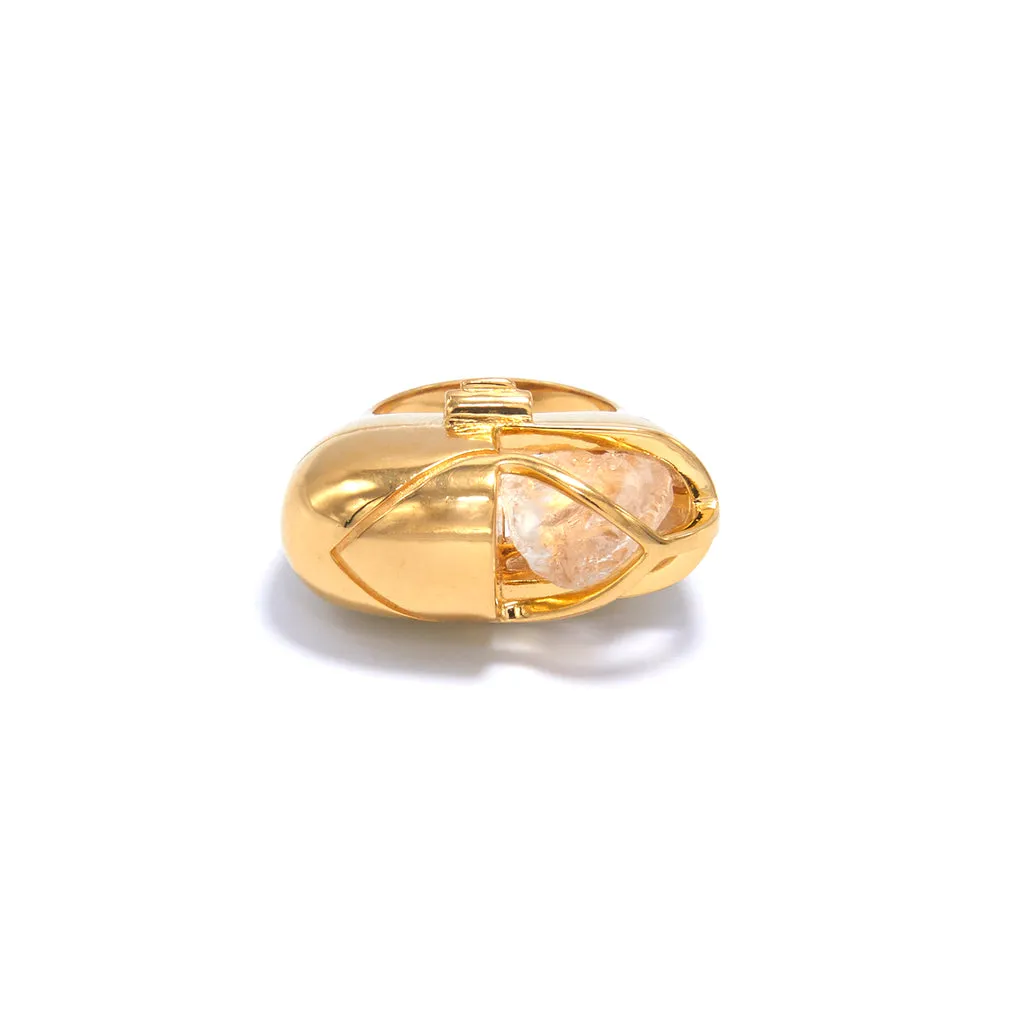 Capsule Crystal Ring - 24kt Gold Vermeil