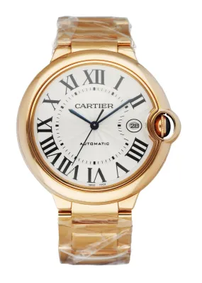 Cartier Ballon Bleu WGBB0016 18K Rose Gold Jumbo Men's Watch With Papers New