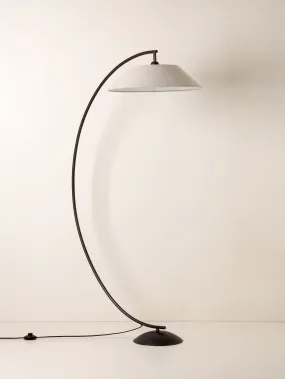 Circo - arc bronze and linen floor lamp