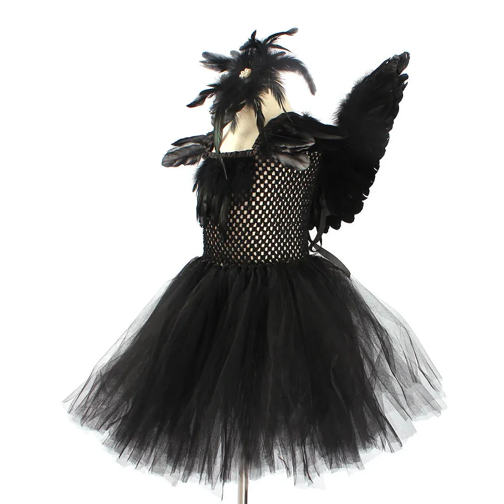 Dark Queen Black Swan Cosplay Tutu Kid Costume