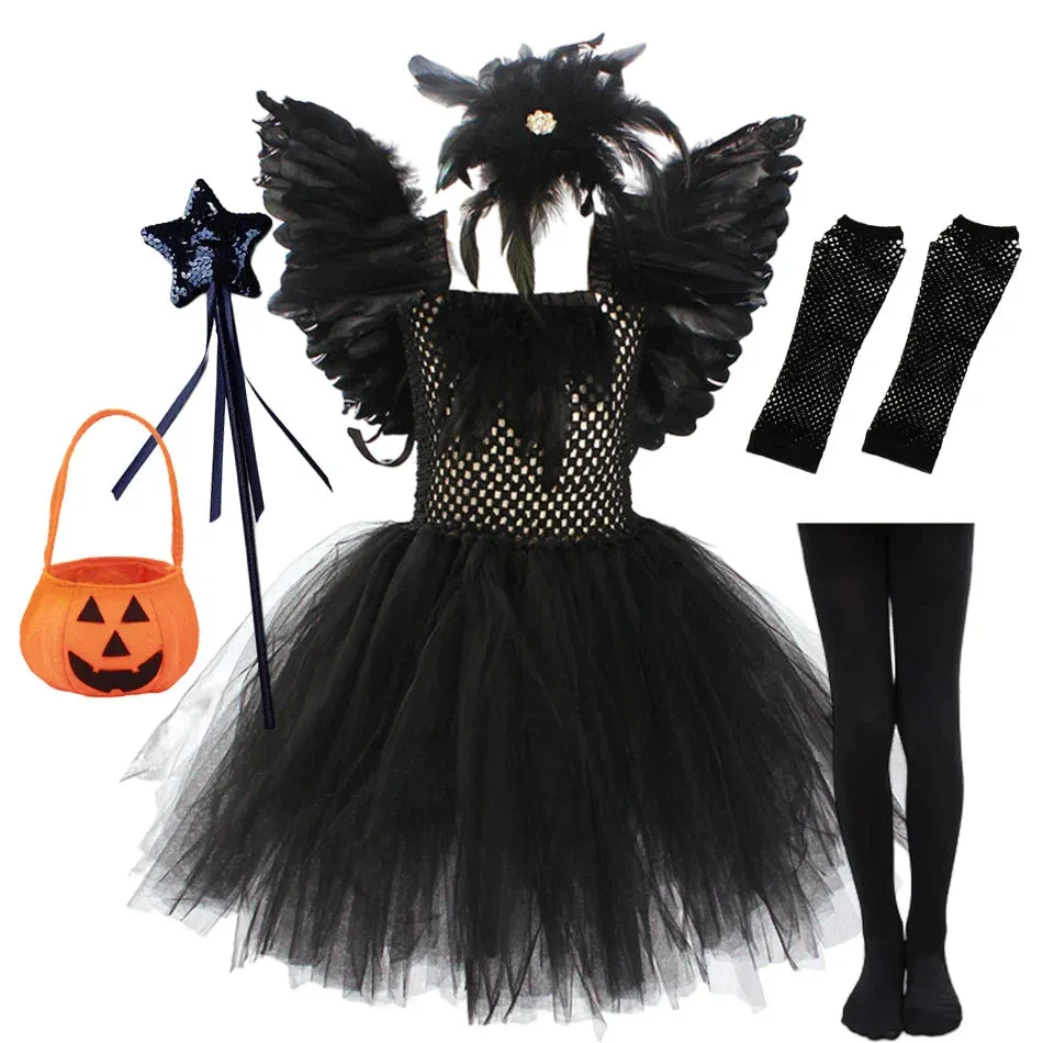 Dark Queen Black Swan Cosplay Tutu Kid Costume