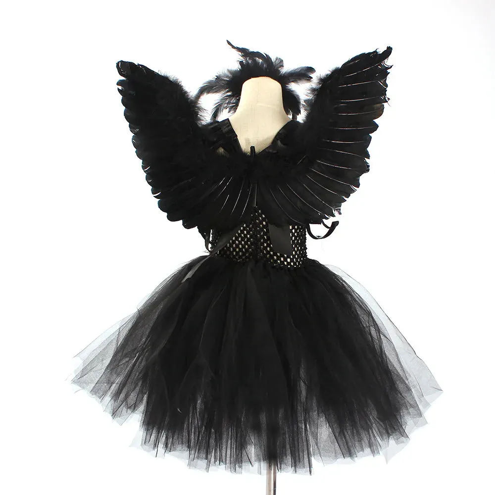 Dark Queen Black Swan Cosplay Tutu Kid Costume