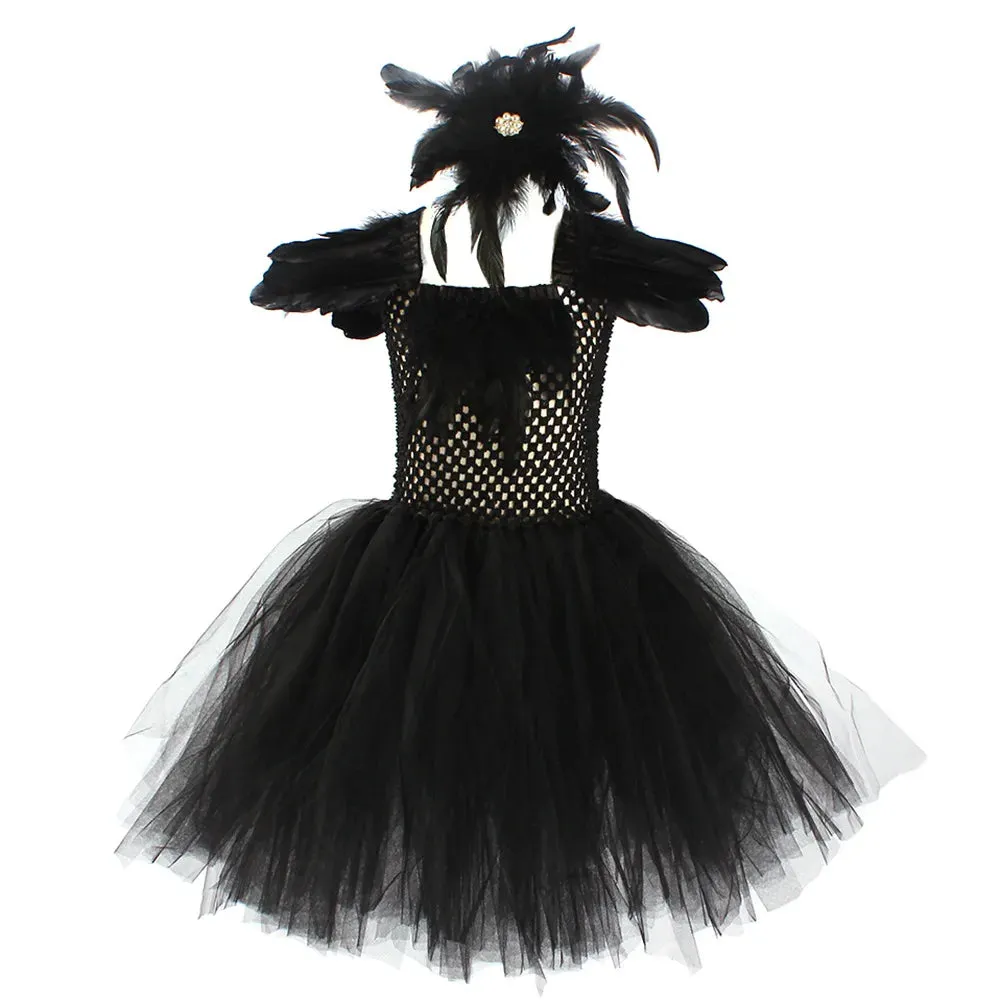 Dark Queen Black Swan Cosplay Tutu Kid Costume