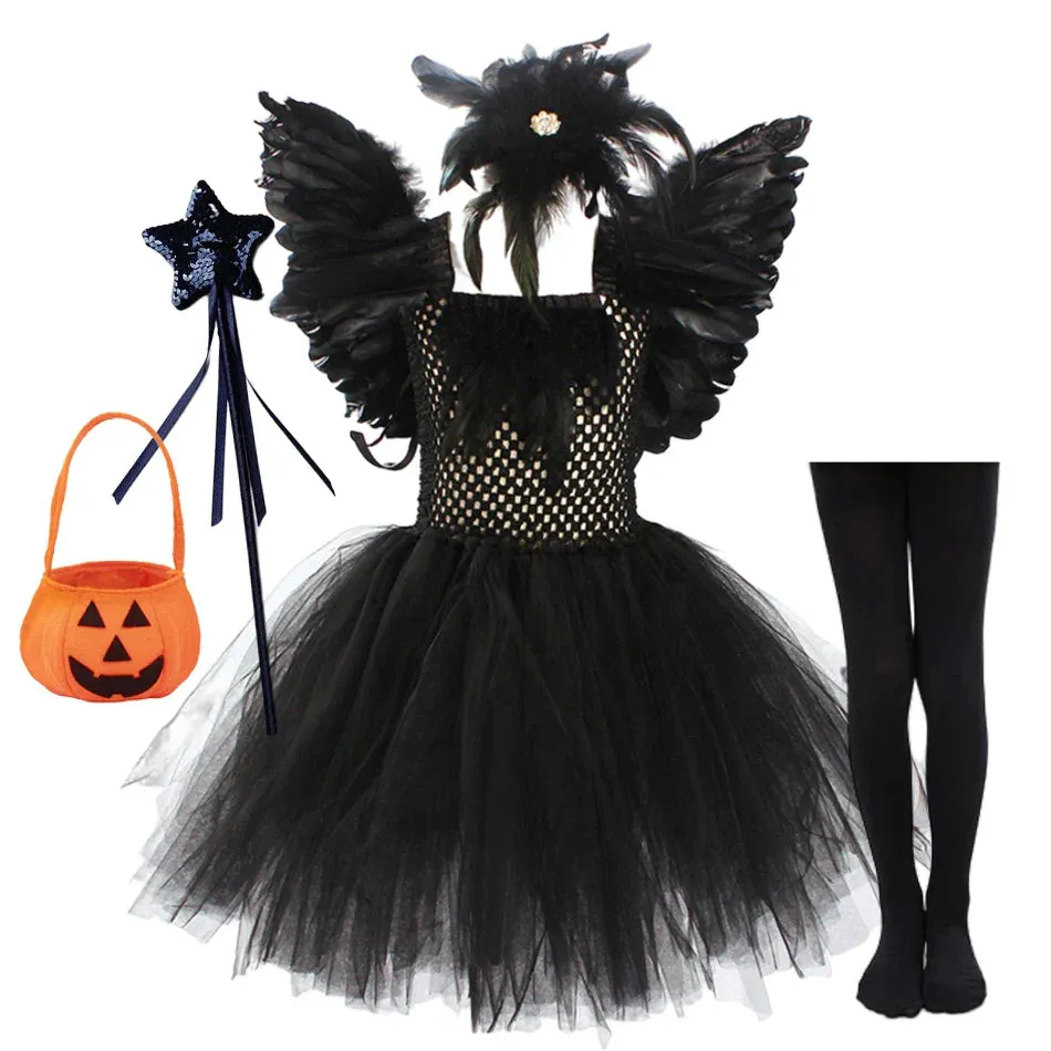 Dark Queen Black Swan Cosplay Tutu Kid Costume