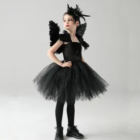 Dark Queen Black Swan Cosplay Tutu Kid Costume