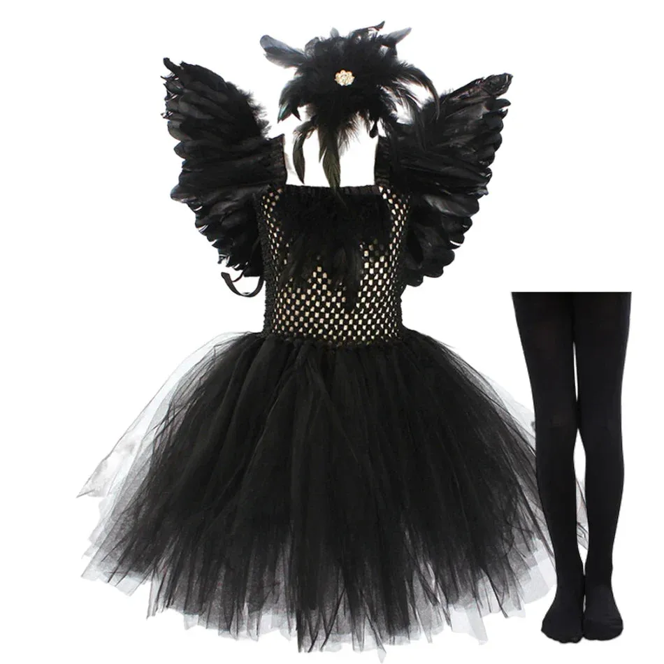 Dark Queen Black Swan Cosplay Tutu Kid Costume