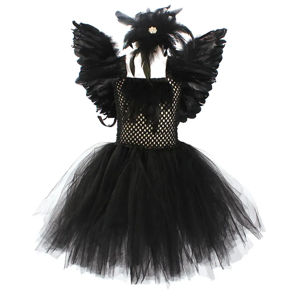 Dark Queen Black Swan Cosplay Tutu Kid Costume