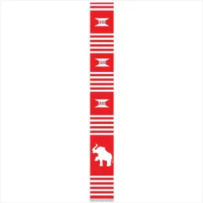 Delta Red Elephant Kente Cloth Stole