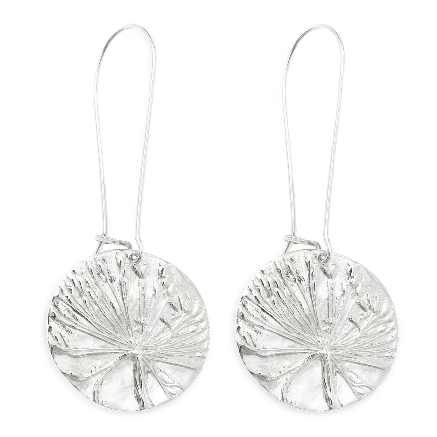 Dill Flower Earrings | Embossed Discs