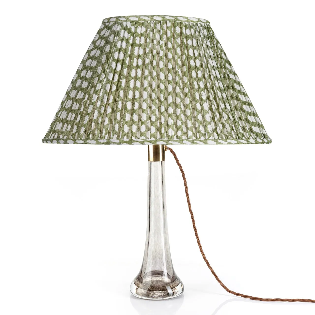 Fermoie Lampshade in Green Wicker