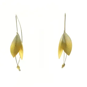 Gold Plated Silver and Silver Leave Earrings