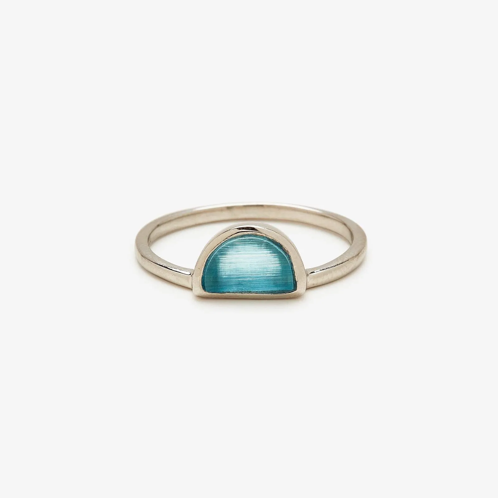 Half Moon Gemstone Ring