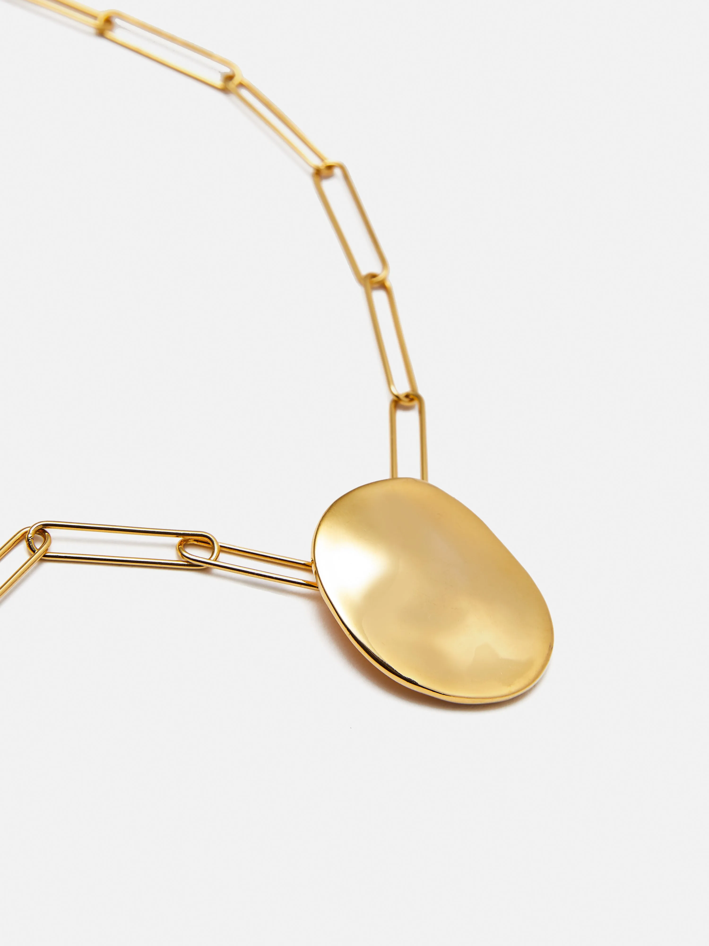 Hammered Disc Pendant | Gold