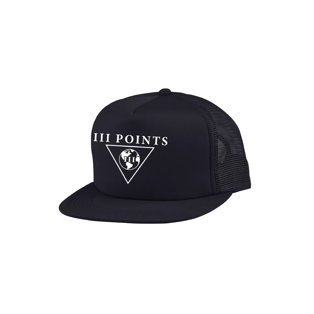 III Points 22 Triangle Logo Black Trucker Hat