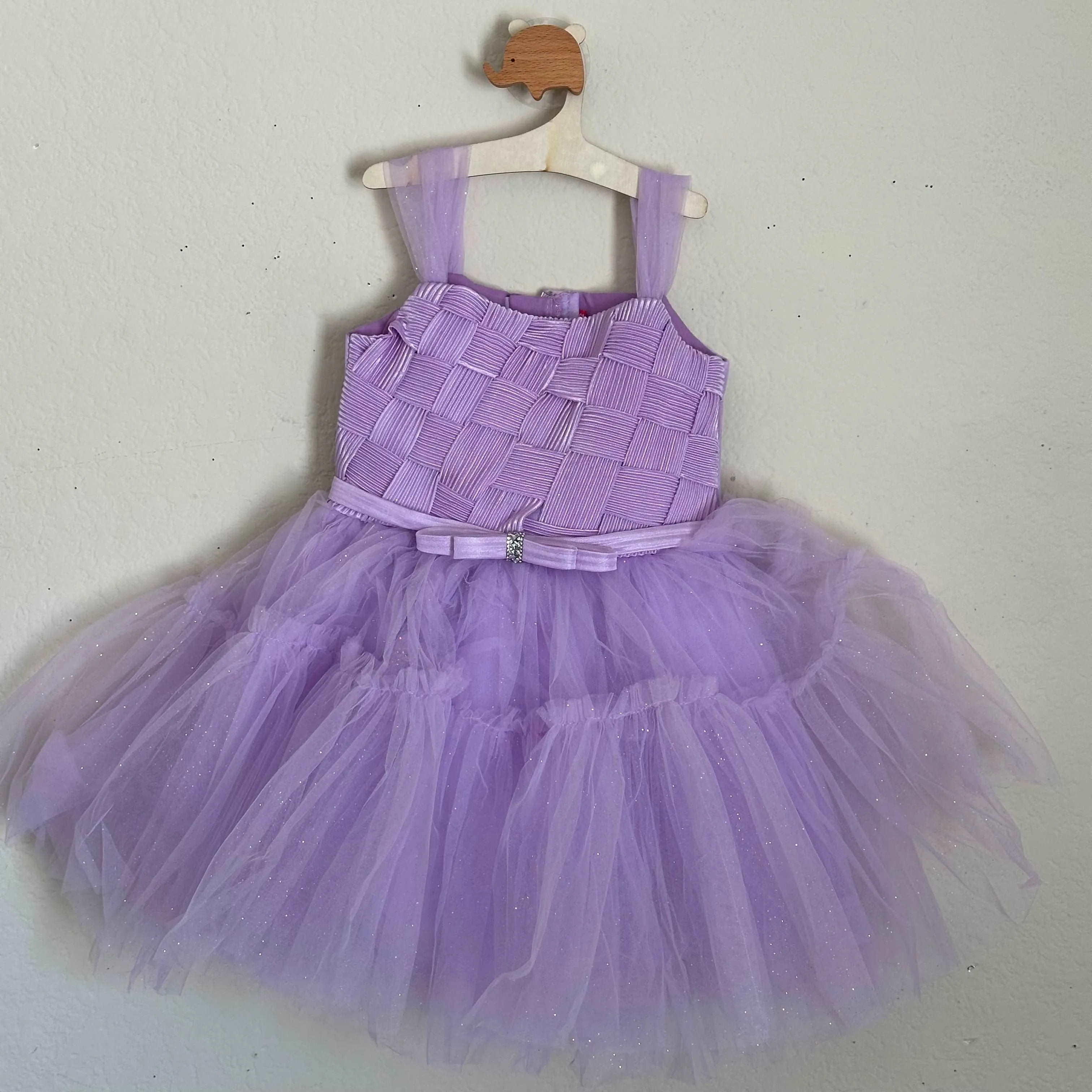 Lavender Dreams Soft Net Party Frock for Little Princesses - 6 M to 3 Years