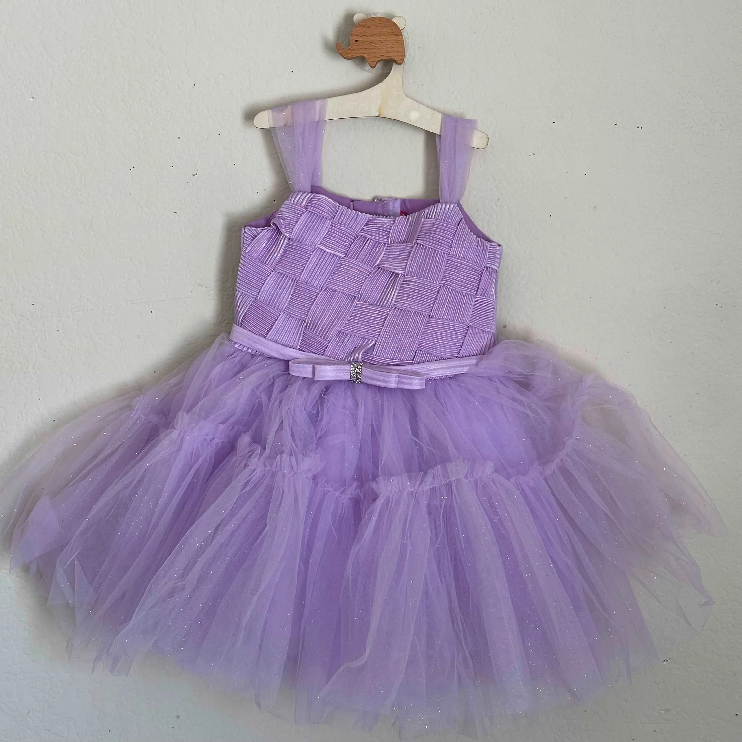 Lavender Dreams Soft Net Party Frock for Little Princesses - 6 M to 3 Years